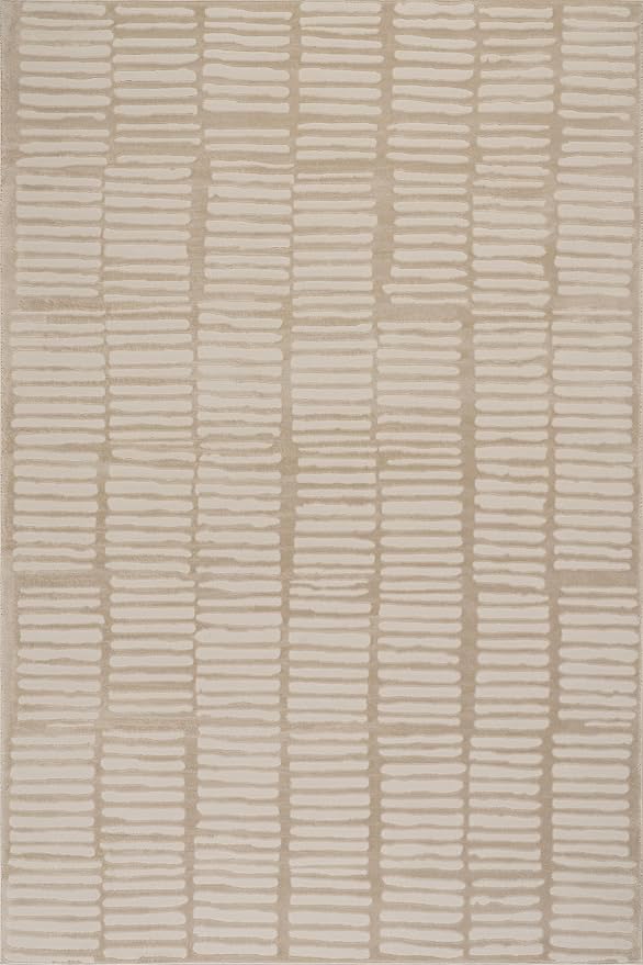 Nuloom Kailani Geometric 9' x 12' Machine Washable Area Rug for Living Room Bedroom Dining Room, Cream