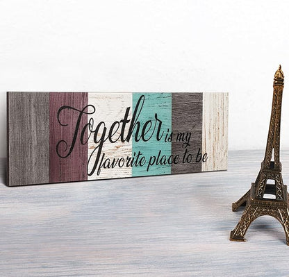 3 Pieces Family Wooden Sign This Is Us Sign Rustic Wooden Family Home Decor Together Hanging Wall Decorations for Living Room Kitchen Bedroom Laundry Bathroom Warming(Dark Brown, Red, Beige, Blue)