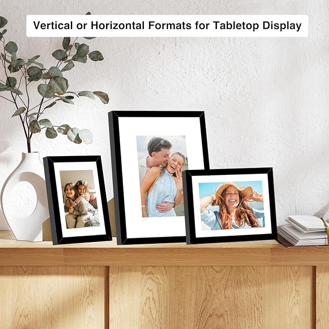 20 Packs Picture Frames Collage Wall Decor for Wall Hanging or Tabletop Display, Gallery Wall Frame Set for Family, Multi Sizes Photo Frames Collage Including 3Pcs 8x10, 8Pcs 5x7, 9Pcs 4x6, Black