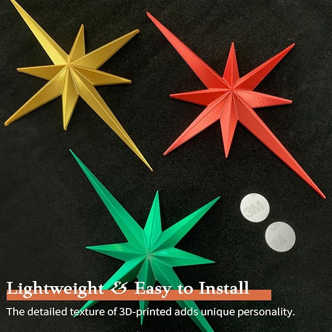 MidModArt 16PCS Mid Century Modern 3D Star Wall Art Gold Retro Starburst Sculptures Vintage Celestial Home Decor, Colored Starburst-Combo