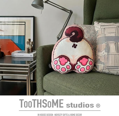 Toothsome Studios Siamese Cat Shape Butt Pillow, Polyester Cotton Stuffed Throw, Novelty Animal Design, Multi-Color, 12 Inches (Siamese)