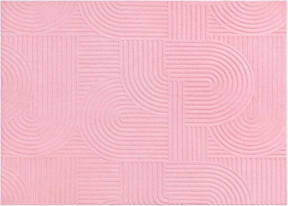 Pauwer Pink Area Rug for Girls Bedroom 5x7 Soft Fluffy Non Slip Machine Washable Rugs Arch Modern Indoor Mat Fuzzy Floor Carpet for Kids Nursery Living Room Dorm Playroom Dining Baby Home Decor