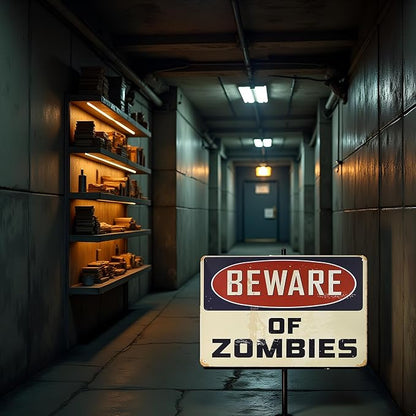 Warning Beware of Zombies Funny Tin Sign Bar Pub Garage Diner Cafe Home Wall Decor Home Decor Art Plaque Retro Vintage