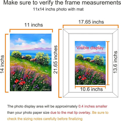 BESCRCL 16x20 Picture Frames Black Set of 6, Poster Frames Display Photo 11x14 or 16x20 without Mat, Wall Hanging Frame with Plexiglass