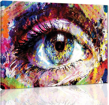 Yatsen Bridge Graffiti Wall Art Colorful Eye Street Art Pictures HD Print Home Decoration for Living Room Bathroom Wall Decor Gallery Wrapped Easy to Hang - 18x24 inch