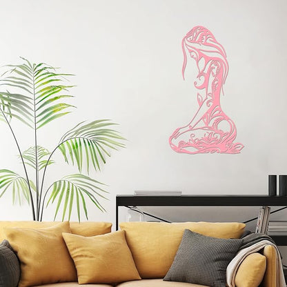Xedatric Modern Abstract Metal Wall Art-Minimalist Line Sculpture for Bedroom,Living Room,Bathroom-Unique Metal Wall Decor for Home & Office(Pink)