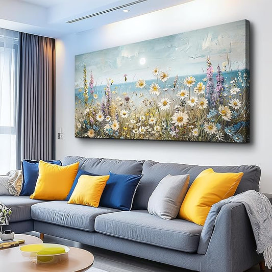 KELIYUAN Large Canva Wall Art For Living Room Farmhouse Wall Decor For Bedroom Office Decorations Abstract Paintings Flowers Landscape Wall Pictures Artwork Modern Aesthetic Room Home Decor 24x48In