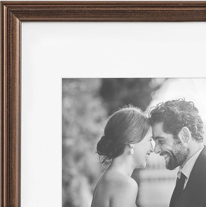 Kate and Laurel Adlynn Rectangle Picture Frame Set of 4; 11 x 14 matted to 8 x 10; Bronze; Vintage Four-Piece Frame Set for Gallery Wall Frame Set in Living Room Wall Decor