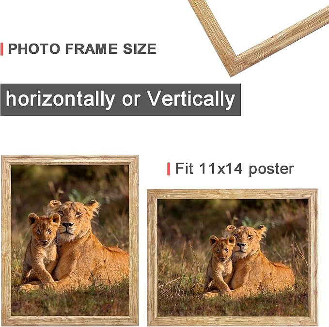 11x14 Picture frame set of 3, Modern Style woode frames Wall Mounting Horizontally or Vertically, 11 x 14 Wall Gallery Poster Photo Frame with Shatter Resistant Plexiglass,best gift