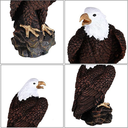 Jorunhe Bird Table Lamp - Resin American Eagle Night Light with E12 Bulb, Crow Table Lamp for Bedroom, Living Room, Cafe, Office Home Decor 7.9" Height