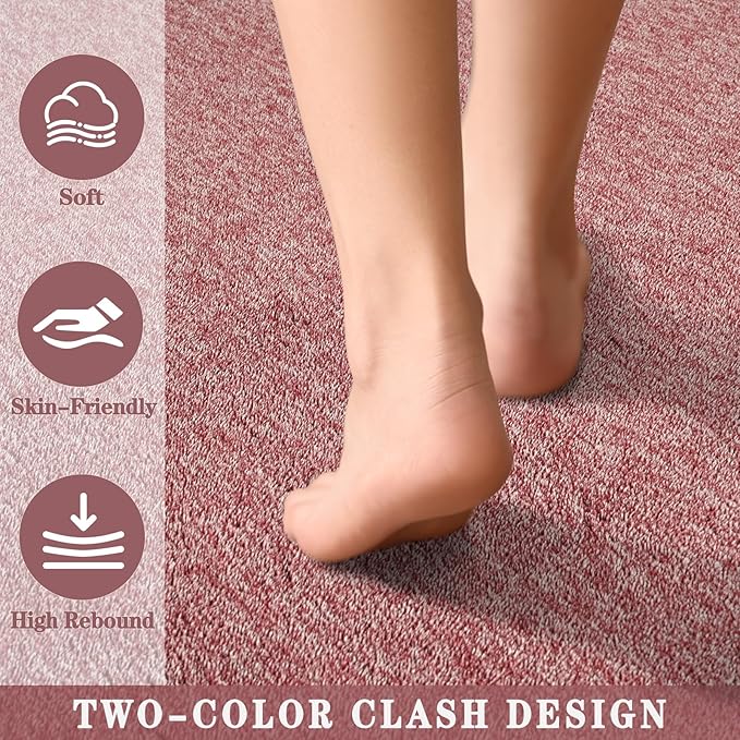 6x9 Area Rugs for Bedroom Living Room, Dark Red Soft Low-Pile Modern Indoor Thickened Memory Foam Non-Slip Washable Carpets for Kids Dorm Home Decor Rug