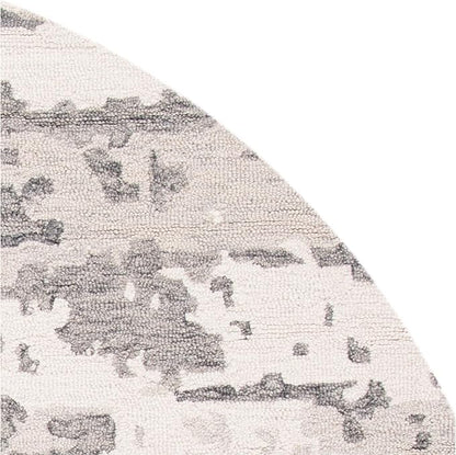 SAFAVIEH Abstract Collection 6' Round Charcoal / Ivory ABT465H Handmade Abstract Premium Wool Area Rug