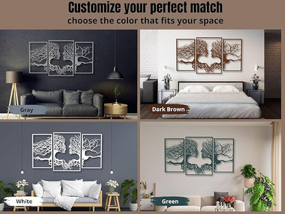 VAILLA Wood Wall Art Decor Wall Hanging Sculpture Modern Home Decoration 3 Panels Nature Wall Hangings Large Wooden Wall Arr 3D Textured Sculptures for Living Room Bedroom Office Dinnig Room (Faces 1)