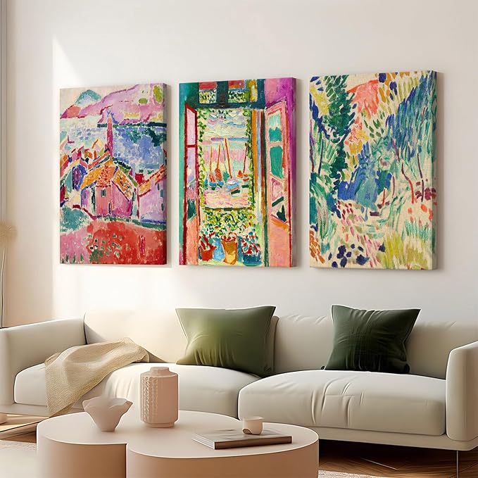 Henri Matisse Wall Art Prints Aesthetic Canvas Matisse Wall Decor Painting Colorful Matisse Wall Art Poster Boho Abstract Matisse Picture Artwork for Bedroom Living Room 16x24x3 Inch Ready to Hang