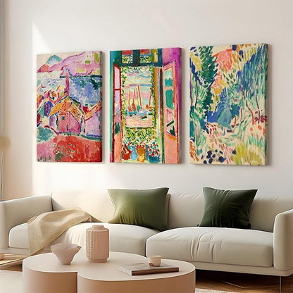 Henri Matisse Wall Art Prints Aesthetic Canvas Matisse Wall Decor Painting Colorful Matisse Wall Art Poster Boho Abstract Matisse Picture Artwork for Bedroom Living Room 16x24x3 Inch Ready to Hang