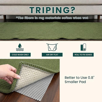 KOZYFLY Braided 2x20 Runners Rugs for Hallway, Extra Long Washable Runner Rug, Woven Non Slip Kitchen Runner, Cotton Entryway Rug, Floor Carpet for Entry, Aisle, Hall, Olive Green/Earthy Green