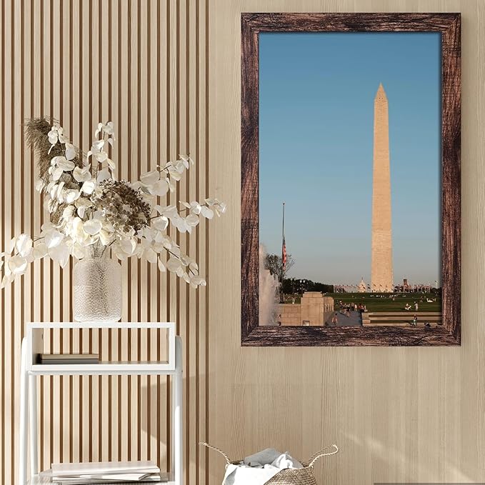 SESEAT 24x36 Frame Rustic Brown Set of 6, Gallery Poster Picture Frames for Wall Mounting