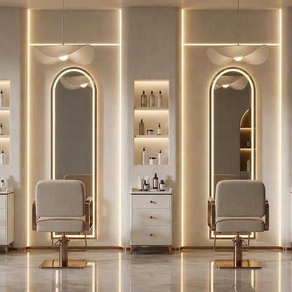 Arched Full Length Mirror with LED Lights, 60"x16" LED Floor Mirror with Stand, Body Floor Mirrors with Dimming & 3 Color Lighting, Wall Mounted LED Mirrors for Bedroom, Dressing Room, Cloakroom