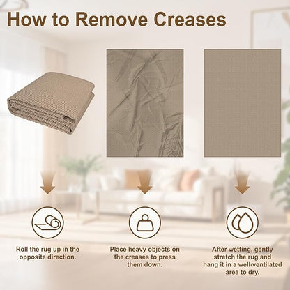 Easy Jute Rugs for Entryway, 3' x 5' Indoor Outdoor Rug, Farmhouse Washable Ultra-Thin Non-Slip Area Rug for Foyer, Backdoor, Living Room, Kitchen, Bedroom, Balcony