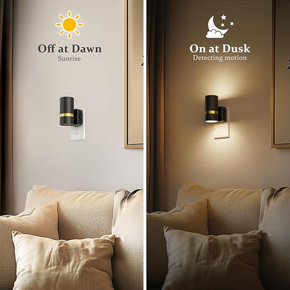 JandCase Night Lights Plug into Wall, Automatic Night Light with Dusk to Dawn, 2 Pack 0-100LM Dimmable Plug in LED Nightlight 3000K Soft Warm for Bedroom, Hallway, Stairs