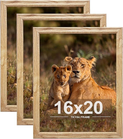 16x20 Poster Frame set of 3, Modern Style Wood Composite, Vertical & Horizontal Wall Hanging Large Studio Gallery Picture Frame for Photos, Posters & Art Prints best gift
