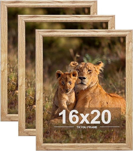 16x20 Poster Frame set of 3, Modern Style Wood Composite, Vertical & Horizontal Wall Hanging Large Studio Gallery Picture Frame for Photos, Posters & Art Prints best gift