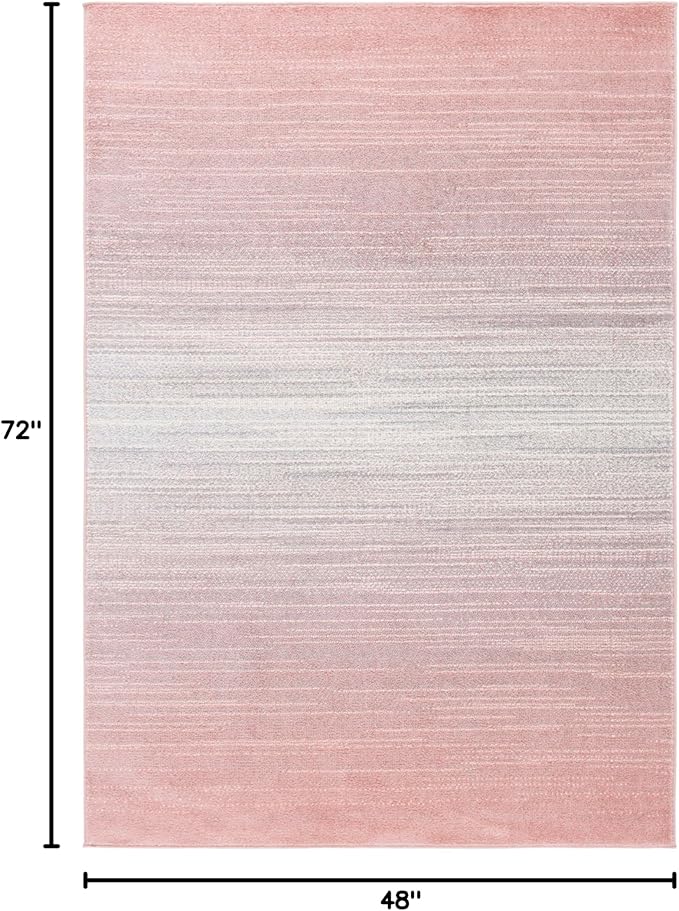 SAFAVIEH Adirondack Collection Accent Rug - 4' x 6', Blush & Grey, Modern Design, Non-Shedding & Easy Care, Ideal for High Traffic Areas in Living Room, Bedroom, Dining Room (ADR183U-4)