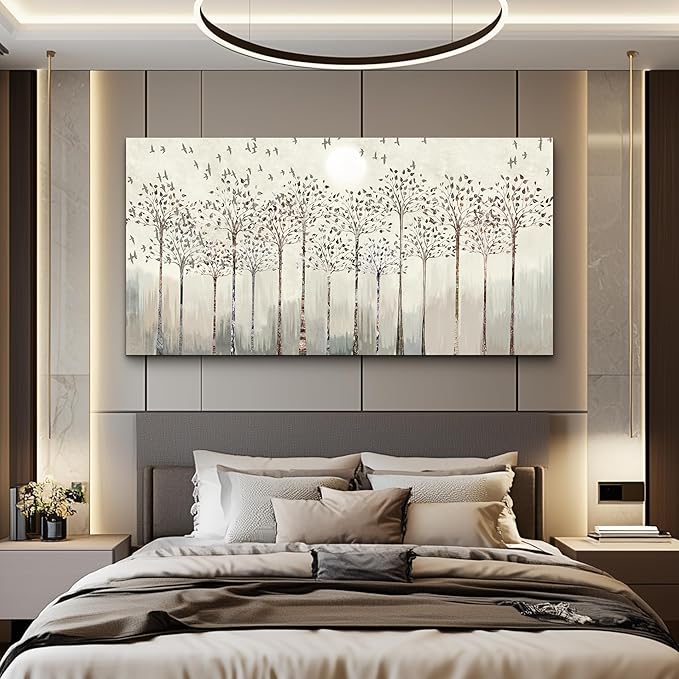 hyidecorart Large Canvas Wall Art For Living Room Decorations For Office Hotel Bedroom Wall Decor Trees And Birds Abstract Wall Paintings Canvas Prints Artworks Pictures Modern Home Decoration