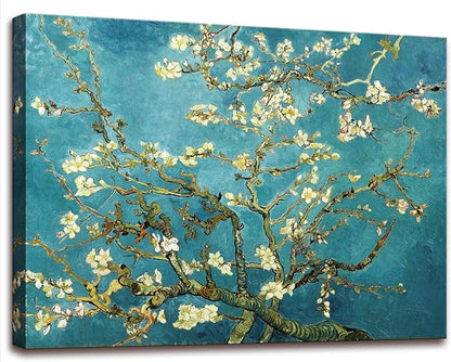 Vincent Van Gogh Canvas Wall Art, Almond Blossom Tree Classic Painting, Famous Artwork Picture Poster Print Wall Decor for Living Room Bedroom Office - 24"x36"