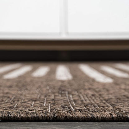 JONATHAN Y Stripe Geometric Indoor Outdoor Runner Rug 2X10 Brown/Beige, Zolak Berber for Backyard, Patio, Porch, Easy-Cleaning, High Traffic, Pet-Friendly, Non-Shedding (SMB124B-210)