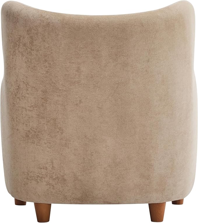 Christopher Knight Home Wingback Accent Chair, Fabric Club Chair, Upholstered Armchair, Curved Backrest Single Sofa, Soft Cushion Seating, Comft Lounge Chair for Living Room Reading Home Rest, Camel