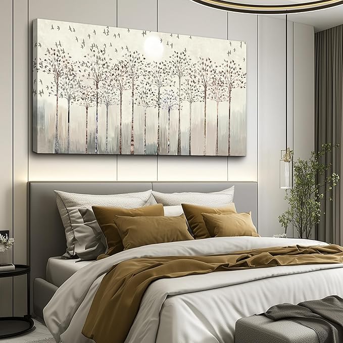 hyidecorart Large Canvas Wall Art For Living Room Decorations For Office Hotel Bedroom Wall Decor Trees And Birds Abstract Wall Paintings Canvas Prints Artworks Pictures Modern Home Decoration