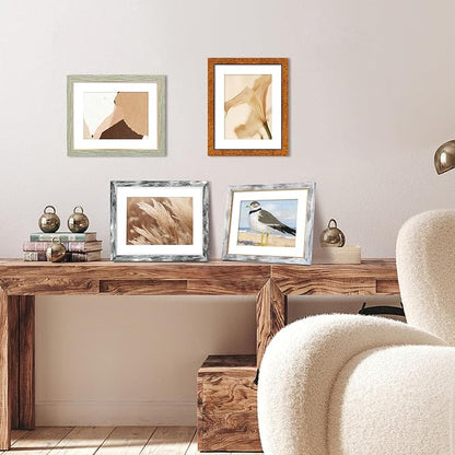 Fixwal 8x10 Picture Frame Set of 5, Vintage Photo Frame, Rustic Retro Picture Frame with Tempered Glass, Decorative Art on Walls and Tabletop Placement