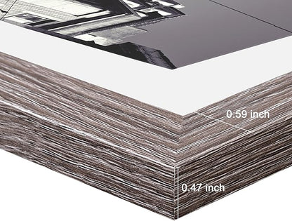 eletecpro 8x10 Picture Frames Set of 10, Gallery Wall Frame Display 5x7 Photo with Mat or 8x10 without Mat, Picture Frame Collage Wall Decor for Wall Mounting, Weathered Grey