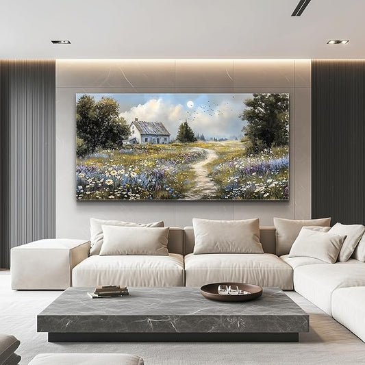 FUHAIHUA Canvas Wall Art For Living Room Large Wall Decor For Office Bedroom Decorations Farmhouse Landscape Pictures Countryside Painting Artwork Room Wall Mural Aesthetic Home Decor 30x60 In