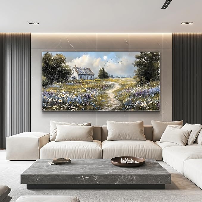 FUHAIHUA Canvas Wall Art For Living Room Wall Decor For Bedroom Office Wall Decoration Countryside Landscape Painting Farmhouse Pictures Artwork Room Aesthetic Home Decor 20x40 In