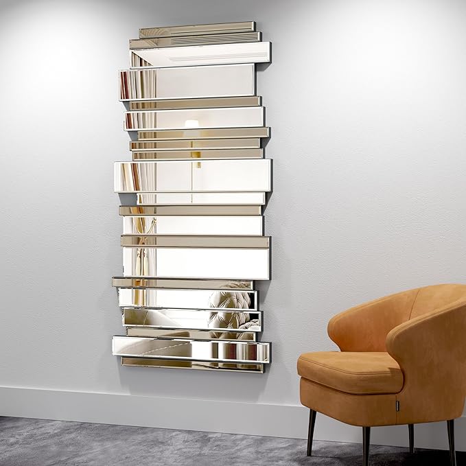 Decorative Mirrors for Wall Decor Large Mirrors for Wall Decor Living Room Silver Mirrors 24×47 inch (Gold Brown)