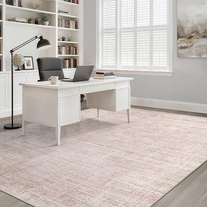 Pink Rug 8x10 Living Room: Washable Large Neutral Rugs Abstract Soft Modern Stain Resistant Indoor Floor Non-Slip Carpet for Nursery Kids Girls Bedroom Playroom Dining Room Under Table