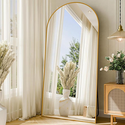 76"x34" Floor Mirror Full Length, Arched Full Length Mirror with Stand, Large Full Body Mirrors for Bedroom Living Room or Cloakroom Gold