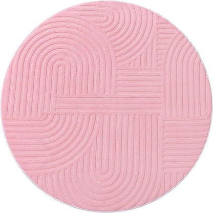 Pauwer Pink Area Rug for Girls Bedroom 4ft Soft Fluffy Non Slip Machine Washable Rugs Modern Indoor Mat Fuzzy Floor Round Carpet for Kids Nursery Living Room Dorm Playroom Dining Baby Home Decor