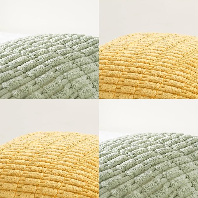 Fancy Homi 4 Packs Decorative Throw Pillow Covers for Living Room Couch Bed, Modern Farmhouse Boho Home Décor Accent Cushion Case, 26" x 26", Yellow Green Series