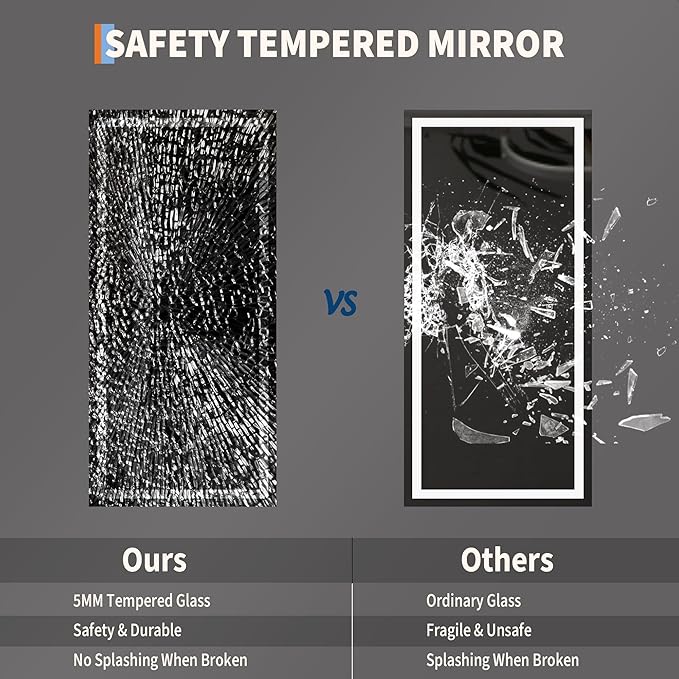 GarveeHome 60x30 LED Bathroom Mirror with Lights, Dimmable, Anti-Fog, Backlit + Front Lit, Lighted Bathroom Vanity Mirror for Wall, Memory Function, Tempered Glass, Shatter-Proof (Horizontal/Vertical)