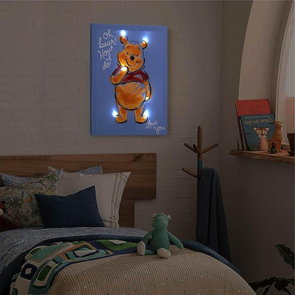 Disney Winnie The Pooh LED Wall Art,11.5"x15.75" Children's Hanging Décor, Light-Up Artwork for Kids' Rooms