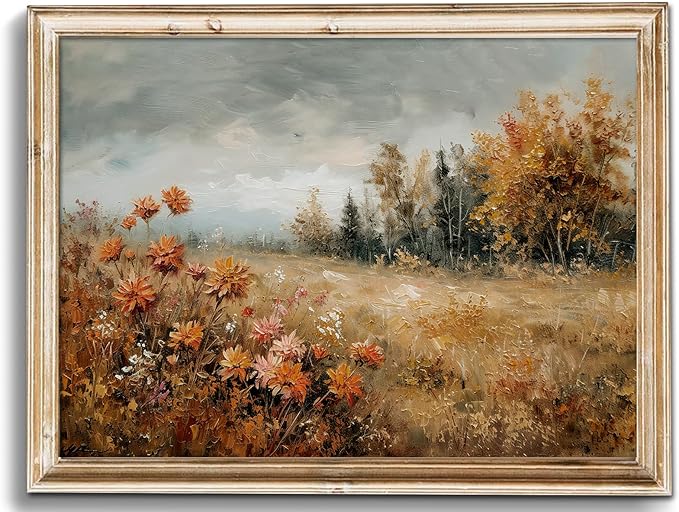uniro Vintage Fall Landscape Wall Art Prints, Farmhouse Wall Decor, Neutral French Country Wall Decor, Unframed (8" x 10")