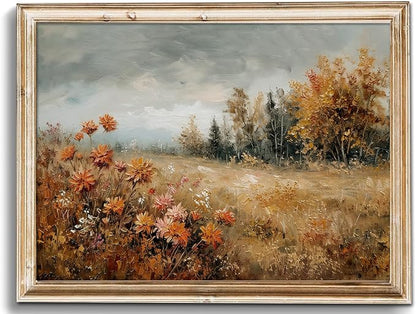 uniro Vintage Fall Landscape Wall Art Prints, Farmhouse Wall Decor, Neutral French Country Wall Decor, Unframed (8" x 10")