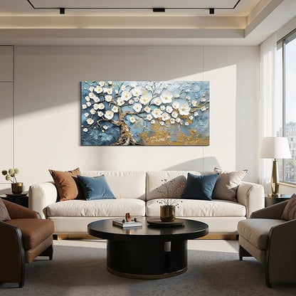 SERIMINO Large Wall Art, Tree of Life Wall Art, Abstract Art Wall Decor, Nature Floral Tree Painting Prints, Japanese Aesthetic Pictures for Living Room Bedroom Hallway Office Decorations 24"x48"