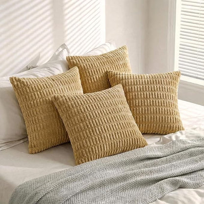 Fancy Homi 4 Packs Decorative Throw Pillow Covers for Living Room Couch Bed, Modern Farmhouse Boho Home Décor Accent Cushion Case, 20" x 20", Mustard Yellow