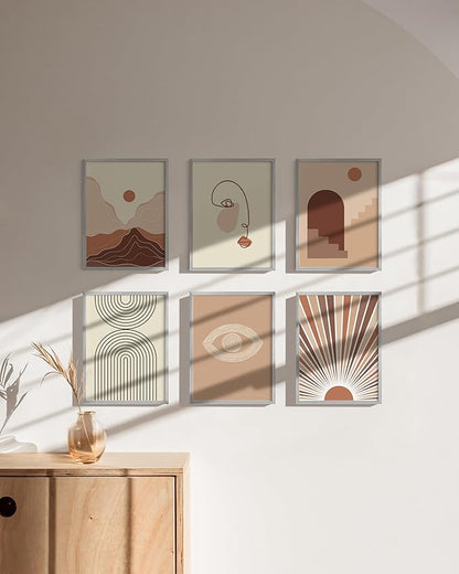 HAUS AND HUES 9x12 Silver Metal Picture Frames - Premium Aluminum with Vertical & Horizontal Hanging, Shatterproof Plexiglass - Perfect for Home or Office (9x12 in, Silver, Set of 6)