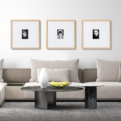 artisane home goods - Gallery Frame 1.0, Picture Frame, 18x18 White Oak, Gallery Wall Frame Set, Large Picture Frame, Oversized Mat (4x4, 4x6, and 5x7)