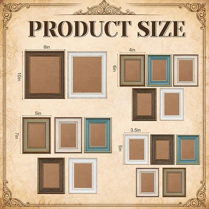 Kathfly 20 Pack Vintage Picture Frames for Wall or Tabletop Display Ornate French Country Frames 4 Sizes 8x10 5x7 4x6 3.5x5 Antique Photo Frame for Gallery Bedroom Living Room Farmhouse Decor(Elegant)